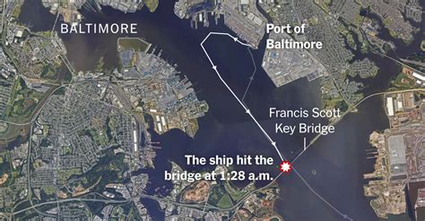 baltimore bridge collapse map location